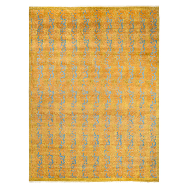 Green Traditional Mogul Wool Rug - 9'3" x 12'3"