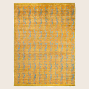 Green Traditional Mogul Wool Rug - 9'3" x 12'3"