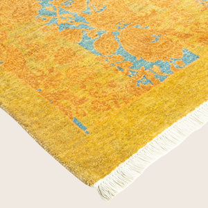 Green Traditional Mogul Wool Rug - 9'3" x 12'3" - hover