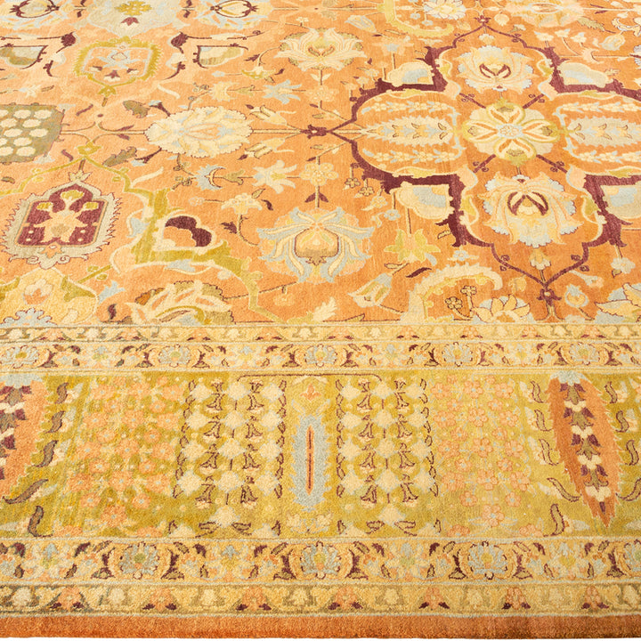 Brown Traditional Mogul Wool Rug - 10'1" x 16'8"