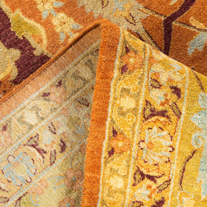 Brown Traditional Mogul Wool Rug - 10'1" x 16'8"