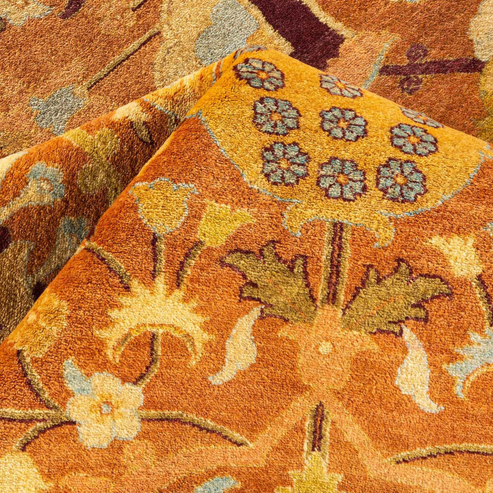 Brown Traditional Mogul Wool Rug - 10'1" x 16'8"