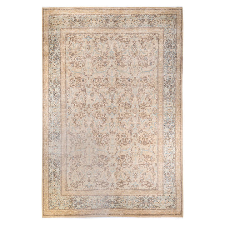 Ivory Traditional Mogul Wool Rug - 10'2" x 14'1"