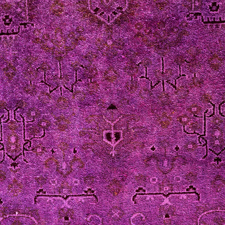 Pink Overdyed Wool Rug - 4'1" x 6'