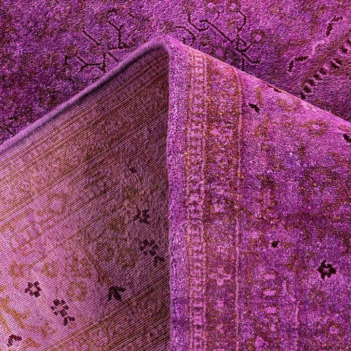 Pink Overdyed Wool Rug - 4'1" x 6'