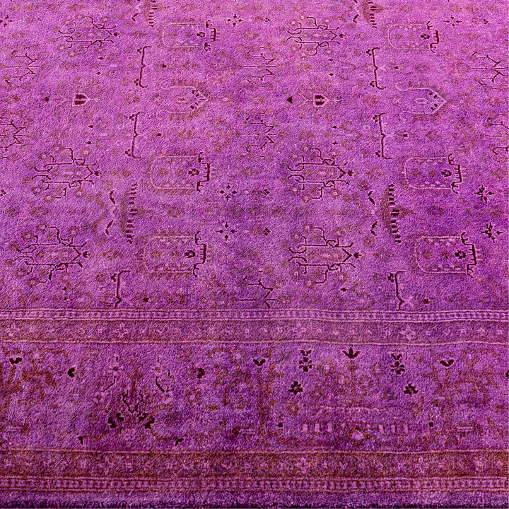 Pink Overdyed Wool Rug - 4'1" x 6'