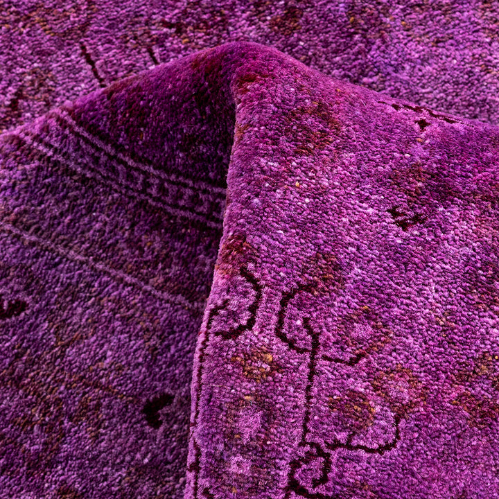 Pink Overdyed Wool Rug - 4'1" x 6'