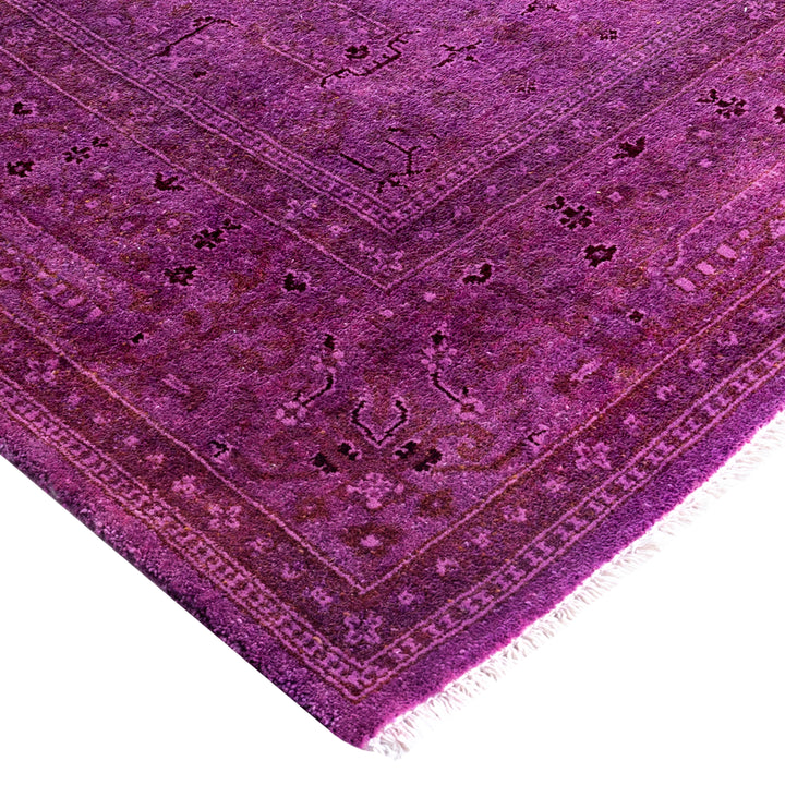 Pink Overdyed Wool Rug - 4'1" x 6'