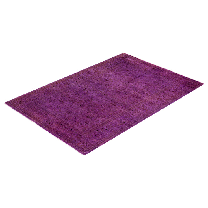 Pink Overdyed Wool Rug - 4'1" x 6'