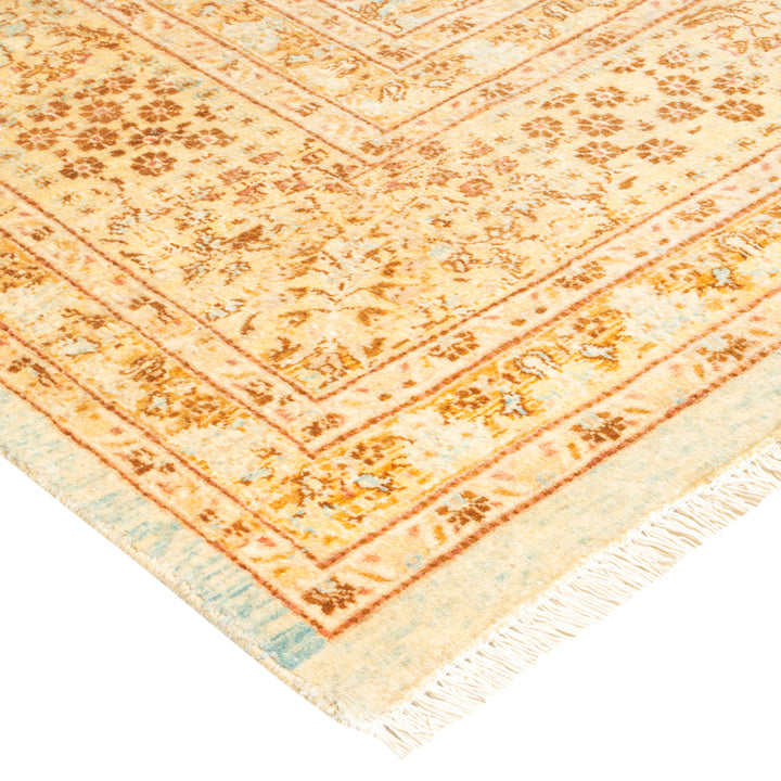 Light Blue Traditional Mogul Wool Rug - 8'1" x 10'