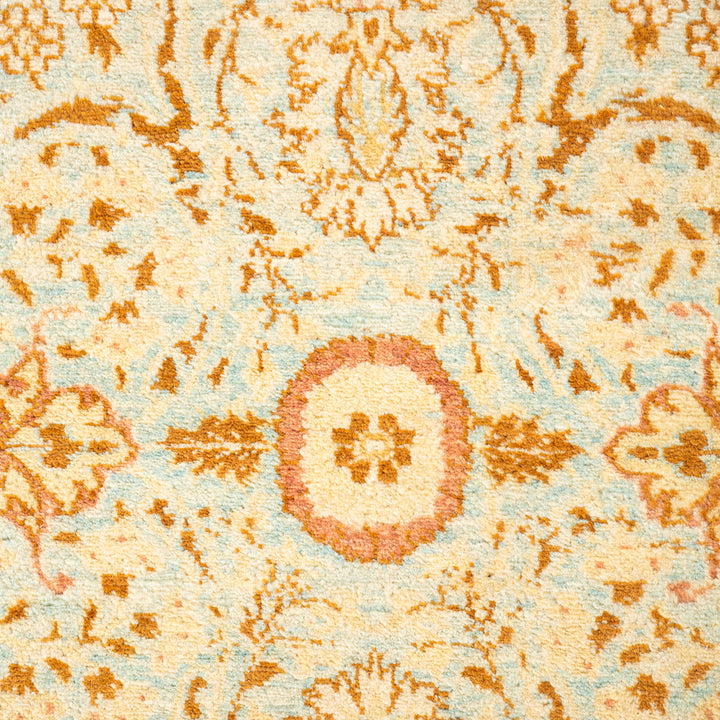 Light Blue Traditional Mogul Wool Rug - 8'1" x 10'