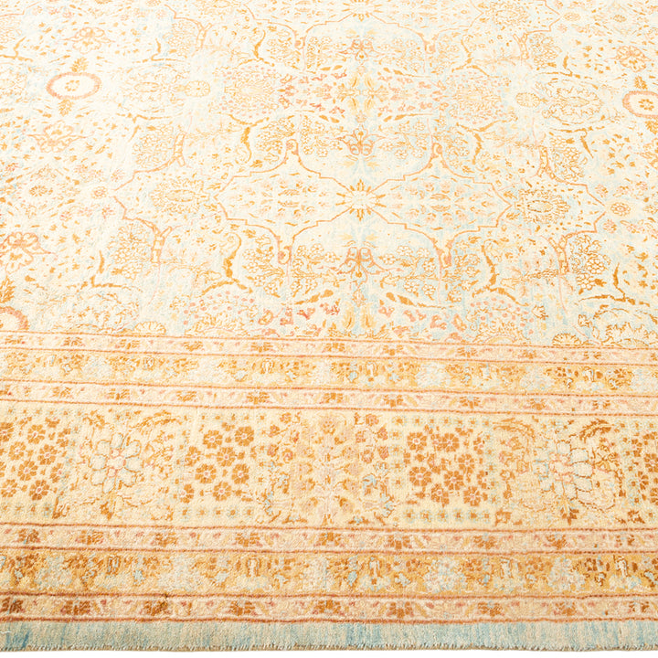 Light Blue Traditional Mogul Wool Rug - 8'1" x 10'