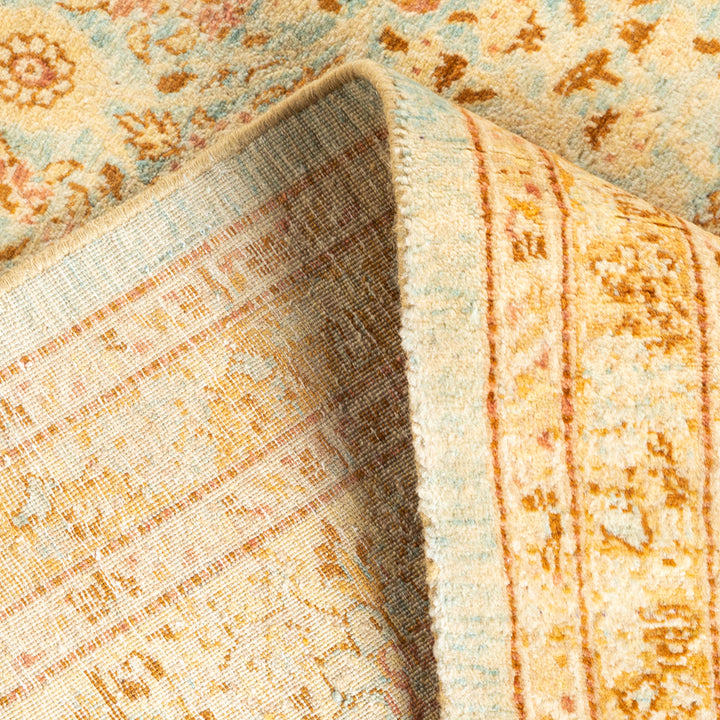 Light Blue Traditional Mogul Wool Rug - 8'1" x 10'