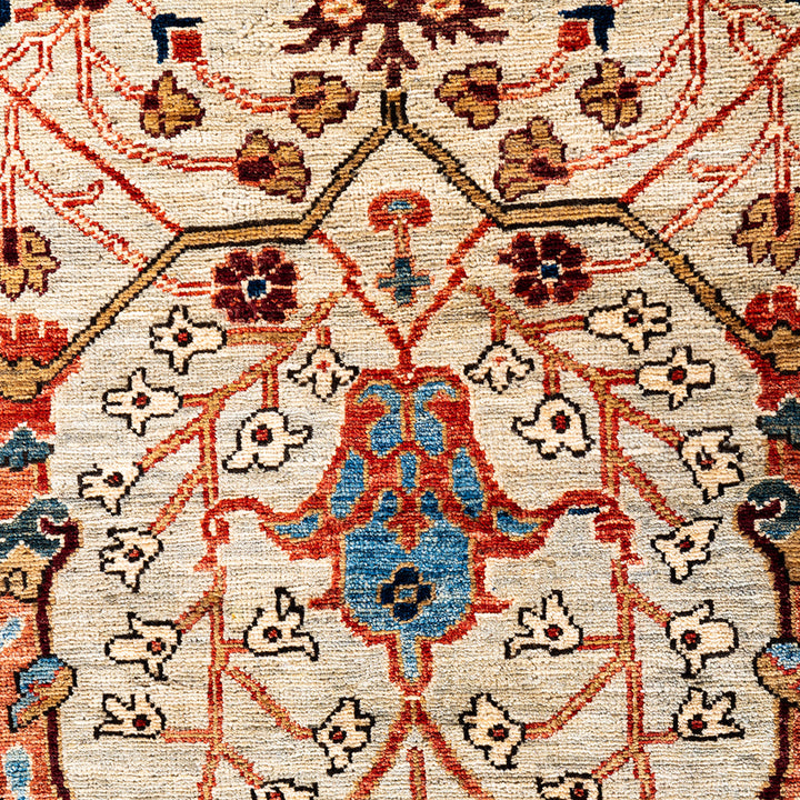 Beige Traditional Serapi Wool Rug - 9'1" x 11'11"