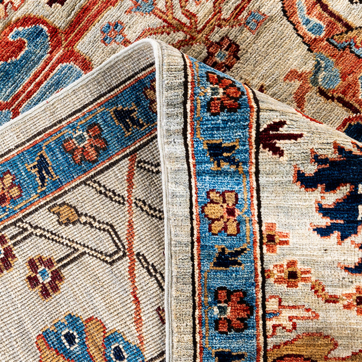 Beige Traditional Serapi Wool Rug - 9'1" x 11'11"