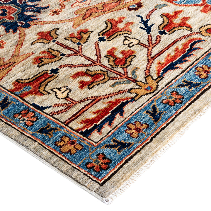 Beige Traditional Serapi Wool Rug - 9'1" x 11'11"