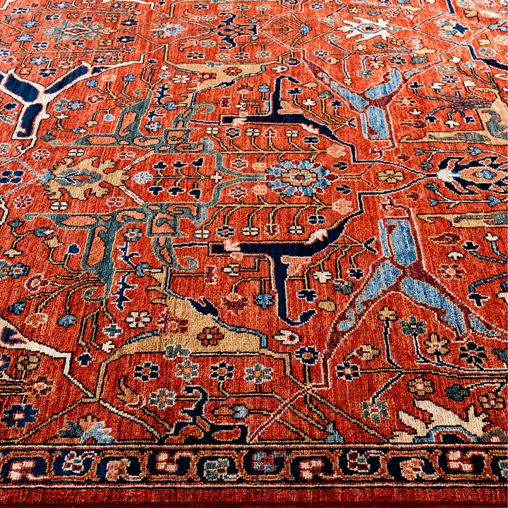 Red Traditional Serapi Wool Rug - 9' x 12'1"