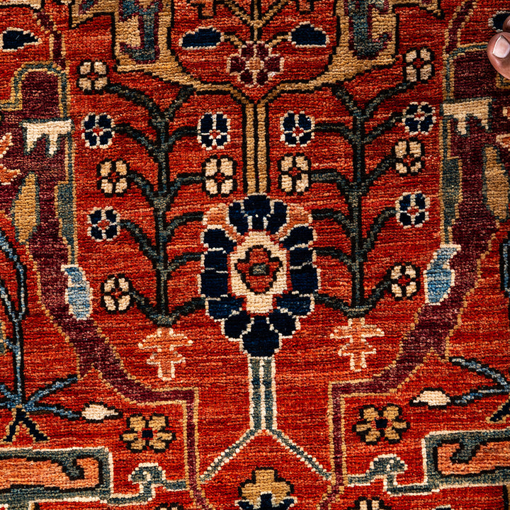 Red Traditional Serapi Wool Rug - 9' x 12'1"