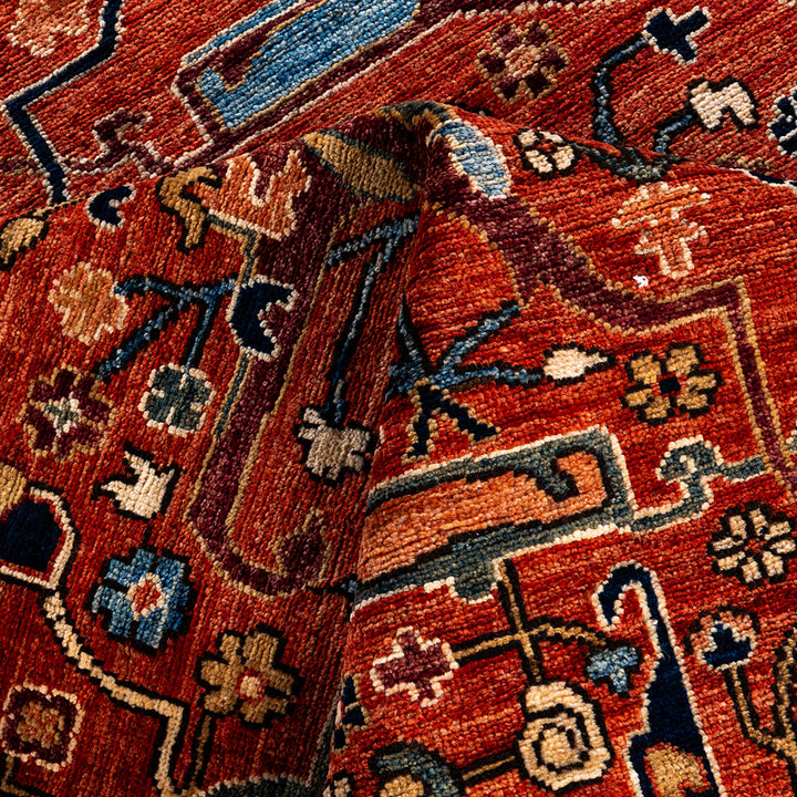 Red Traditional Serapi Wool Rug - 9' x 12'1"
