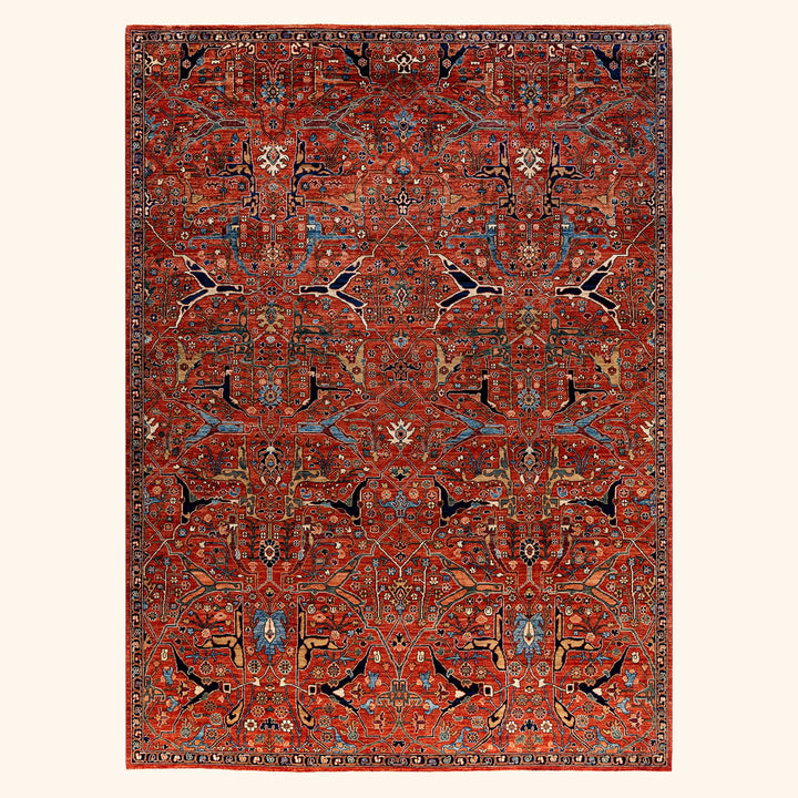 Red Traditional Serapi Wool Rug - 9' x 12'1"