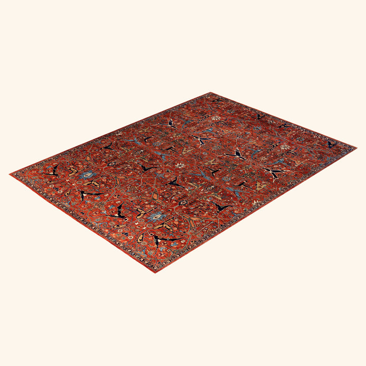 Red Traditional Serapi Wool Rug - 9' x 12'1"