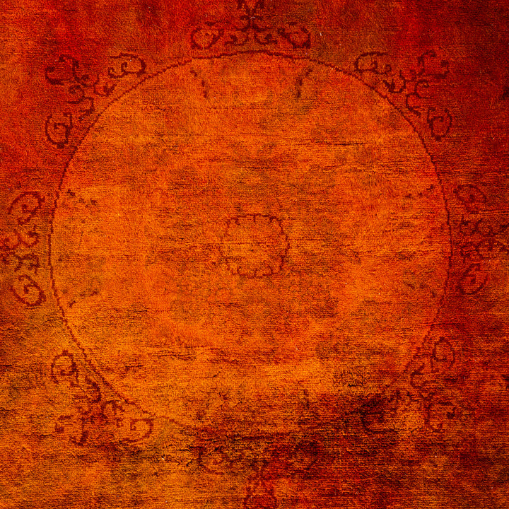Orange Overdyed Wool Rug - 4'2" x 6'3"