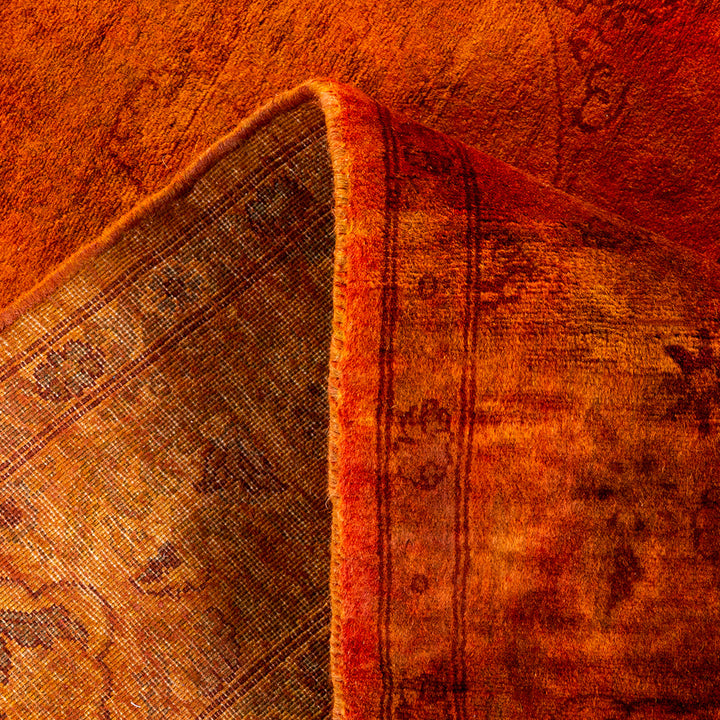 Orange Overdyed Wool Rug - 4'2" x 6'3"