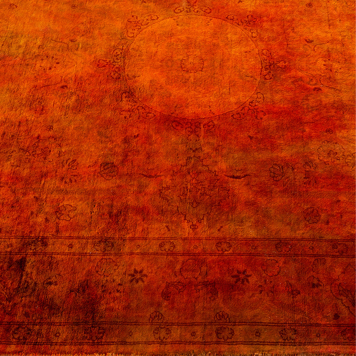 Orange Overdyed Wool Rug - 4'2" x 6'3"