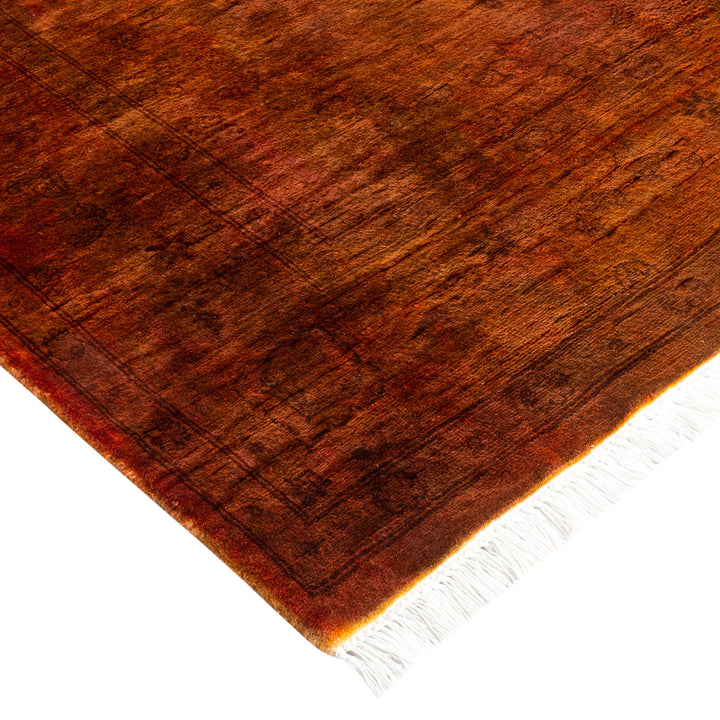 Orange Overdyed Wool Rug - 4'2" x 6'3"