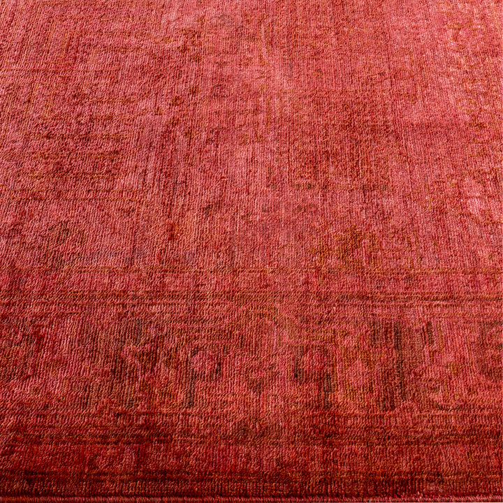 Pink Overdyed Wool Rug - 4'1" x 6'