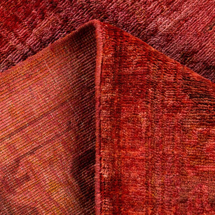 Pink Overdyed Wool Rug - 4'1" x 6'