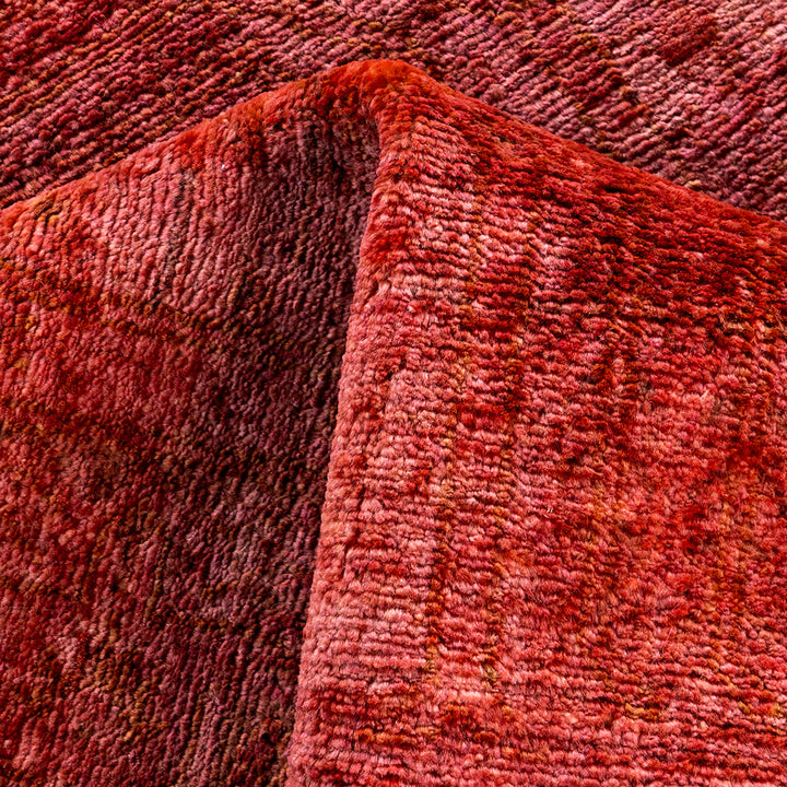 Pink Overdyed Wool Rug - 4'1" x 6'