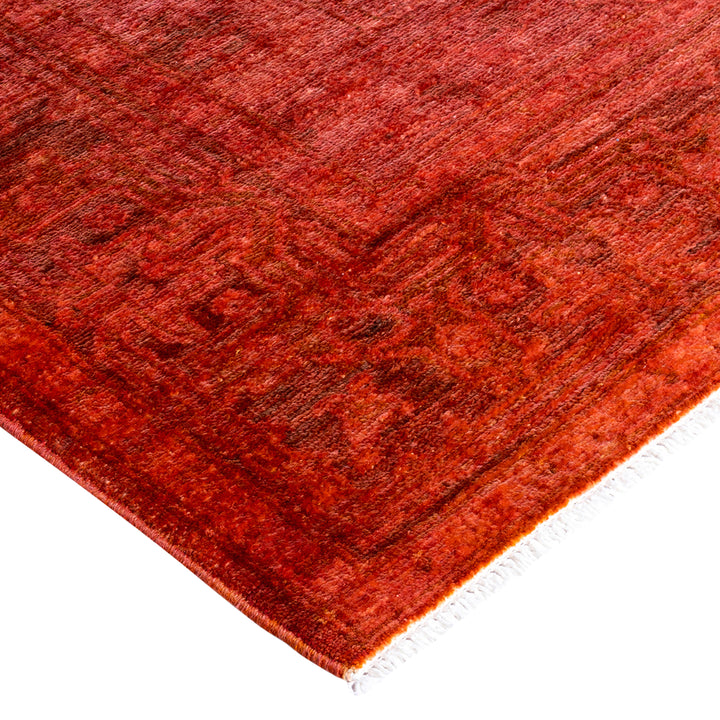 Pink Overdyed Wool Rug - 4'1" x 6'