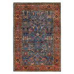 Light Blue Traditional Serapi Wool Rug - 6'2" x 8'11"
