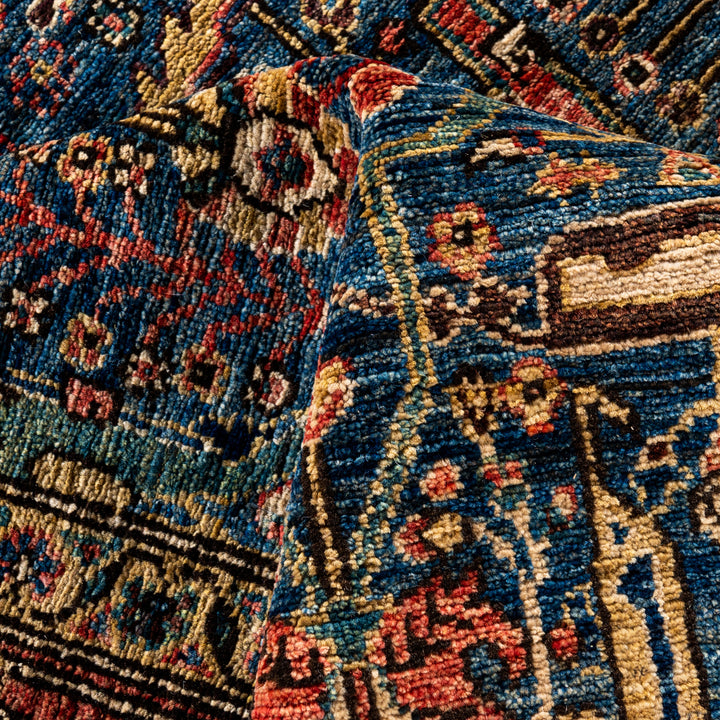 Light Blue Traditional Serapi Wool Rug - 6'2" x 8'11"