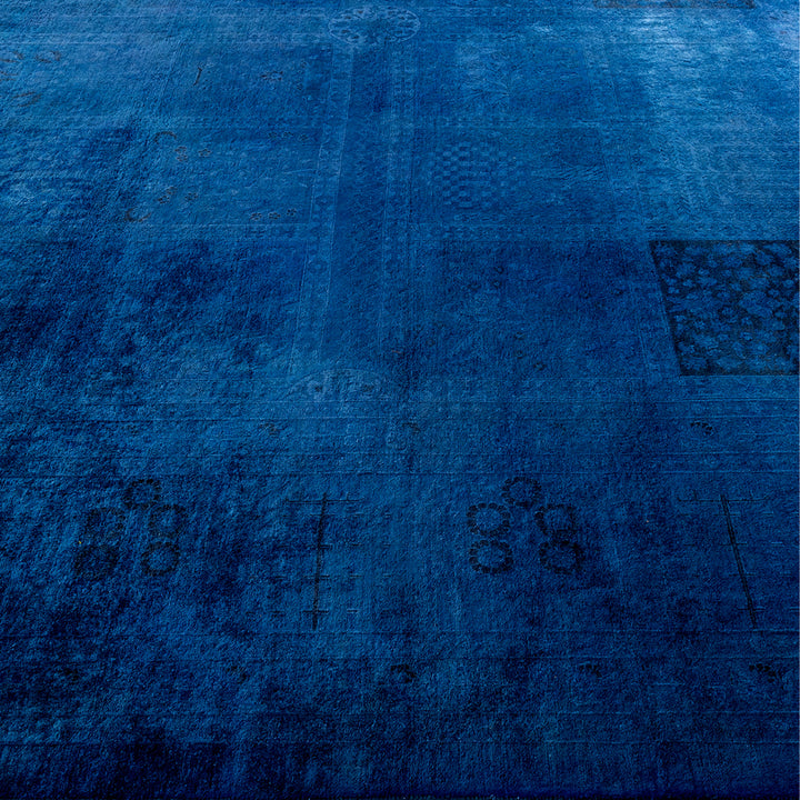 Blue Overdyed Wool Rug - 10'2" x 13'6"