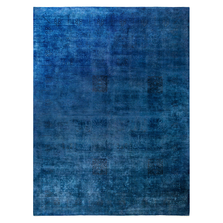 Blue Overdyed Wool Rug - 10'2" x 13'6"