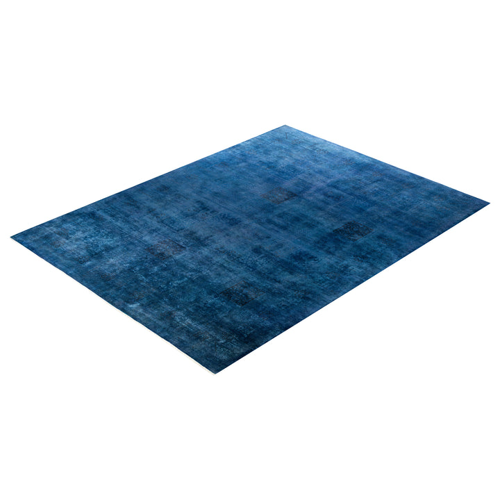 Blue Overdyed Wool Rug - 10'2" x 13'6"
