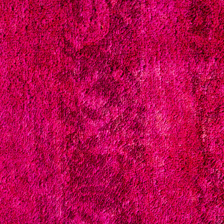 Pink Overdyed Wool Rug - 4'1" x 6'2"