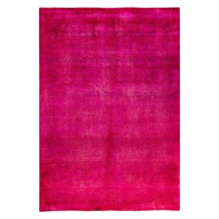 Pink Overdyed Wool Rug - 4'1" x 6'2"