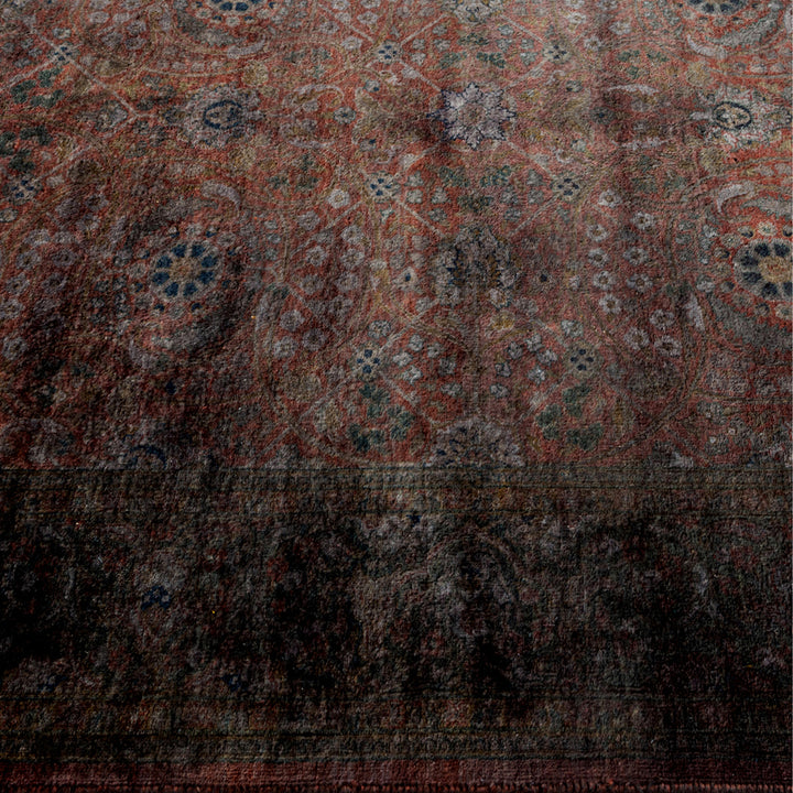 Brown Overdyed Wool Rug - 4'1" x 6'1"