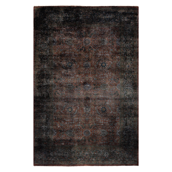 Brown Overdyed Wool Rug - 4'1" x 6'1"