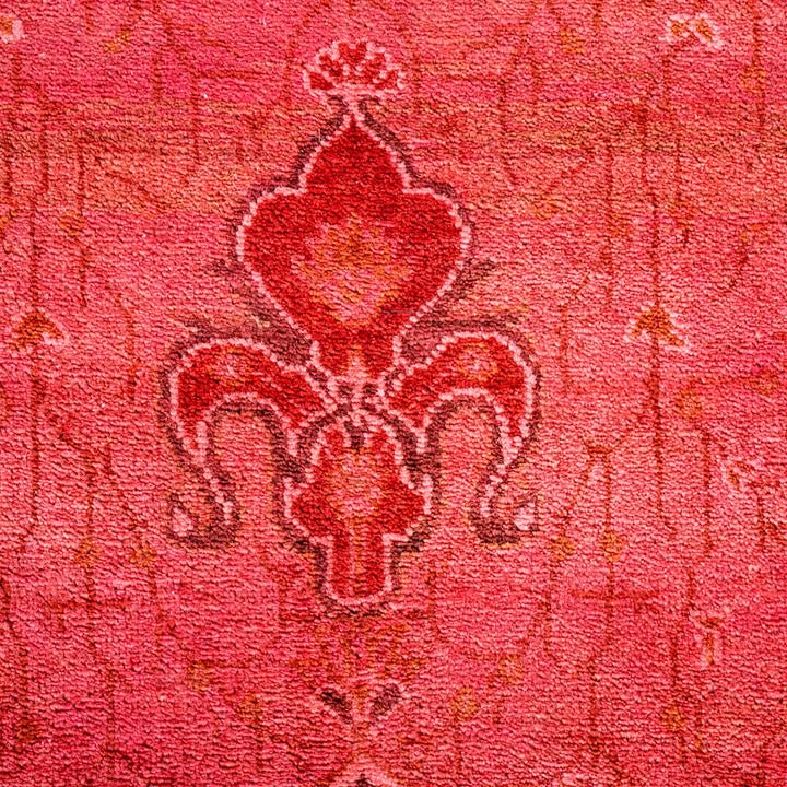Pink Overdyed Wool Rug - 4'3" x 6'