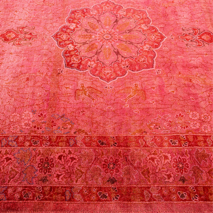 Pink Overdyed Wool Rug - 4'3" x 6'