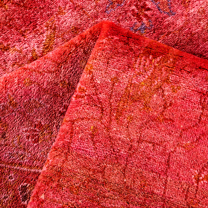Pink Overdyed Wool Rug - 4'3" x 6'