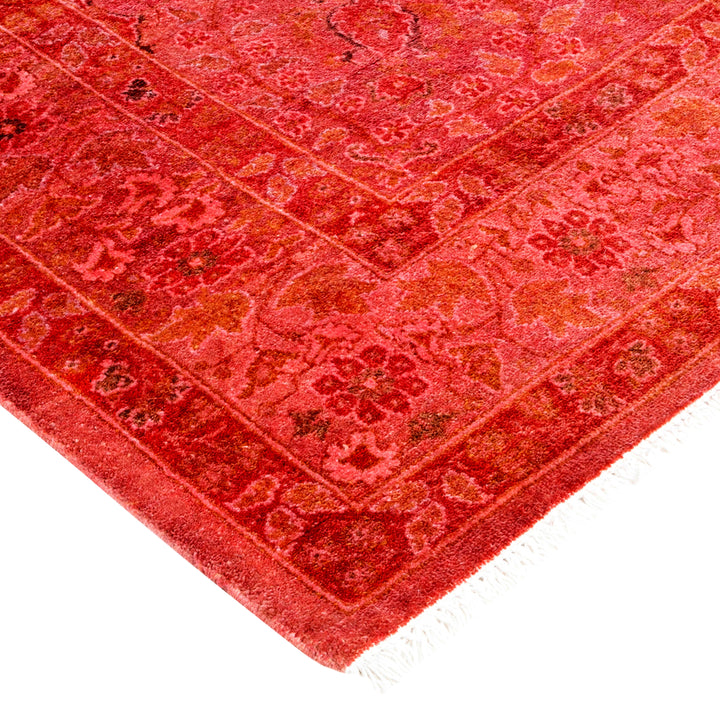 Pink Overdyed Wool Rug - 4'3" x 6'