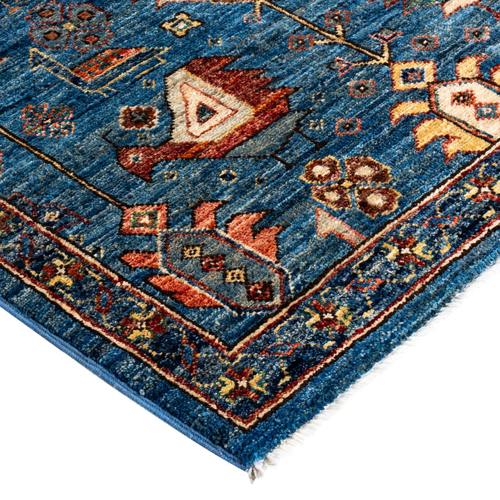Light Blue Traditional Serapi Wool Rug - 6'2" x 8'11"