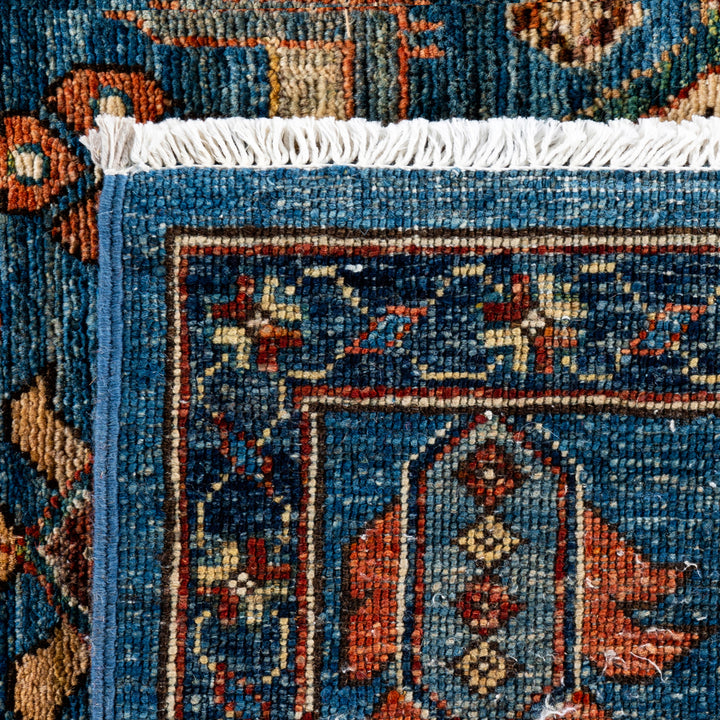 Light Blue Traditional Serapi Wool Rug - 6'2" x 8'11"