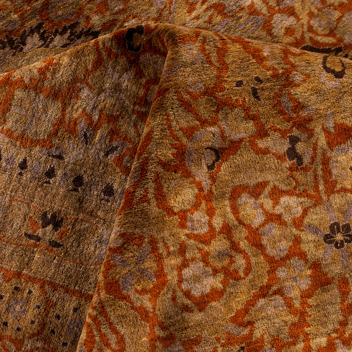 Brown Overdyed Wool Rug - 10'1" x 13'10"