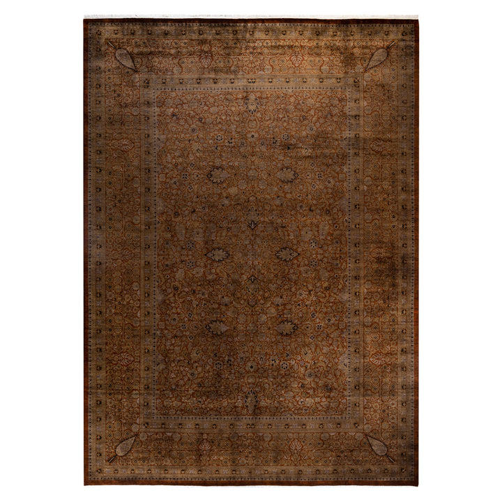 Brown Overdyed Wool Rug - 10'1" x 13'10"